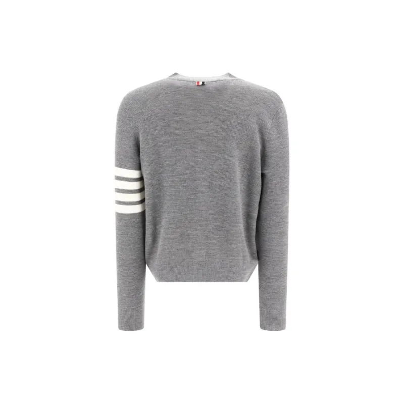THOM BROWNE Stripe Detailed Button Up Cardigan-1