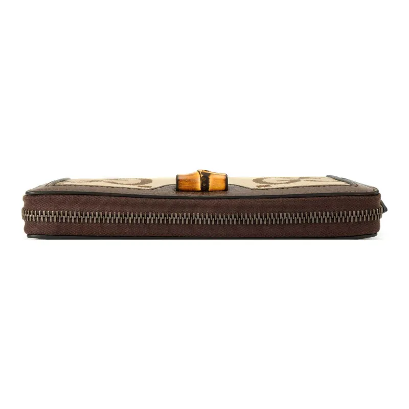 GUCCI Diana Canvas With Leather Canvas Bag Wallet Women's Ebony & Camel & Brown-4