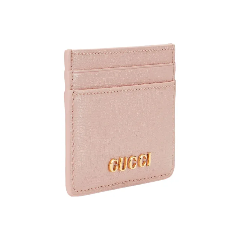 GUCCI Leather Card Holder Women's Light Pink-1