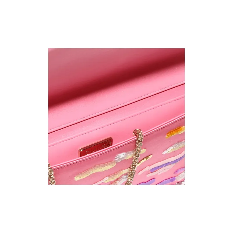 CHANEL Embroidered Silk Satin Evening Clutch Bag Regular Women's Multicolor-3