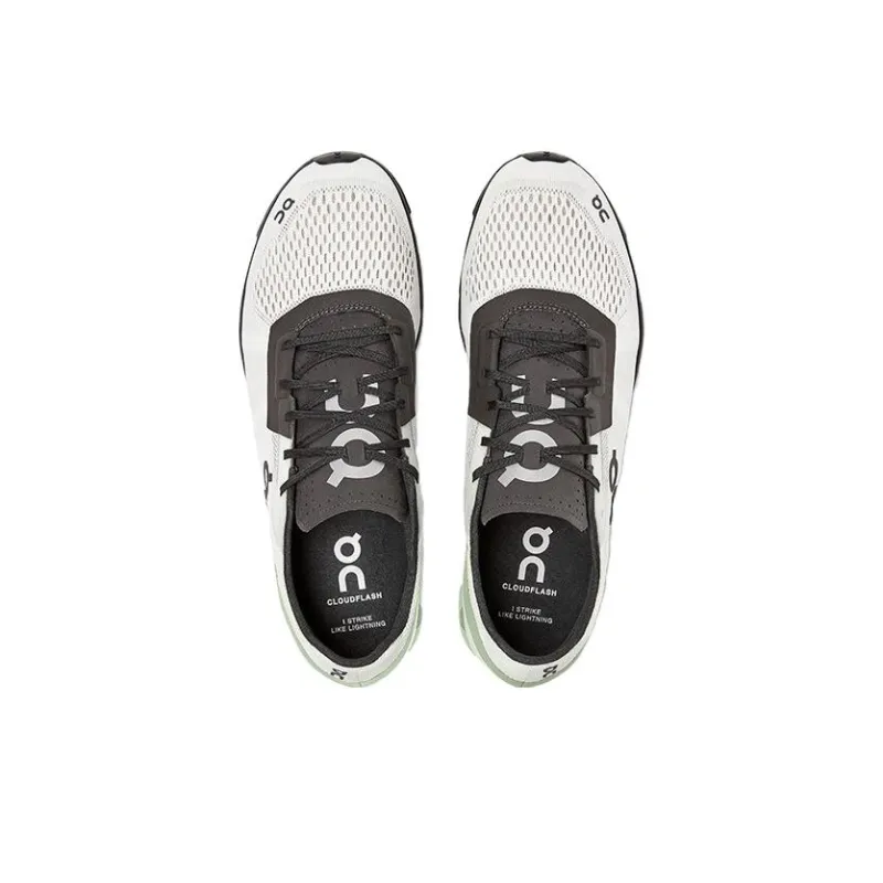 On Cloudflash Shock Absorbers Low Top Running Shoes Men's White Black-2