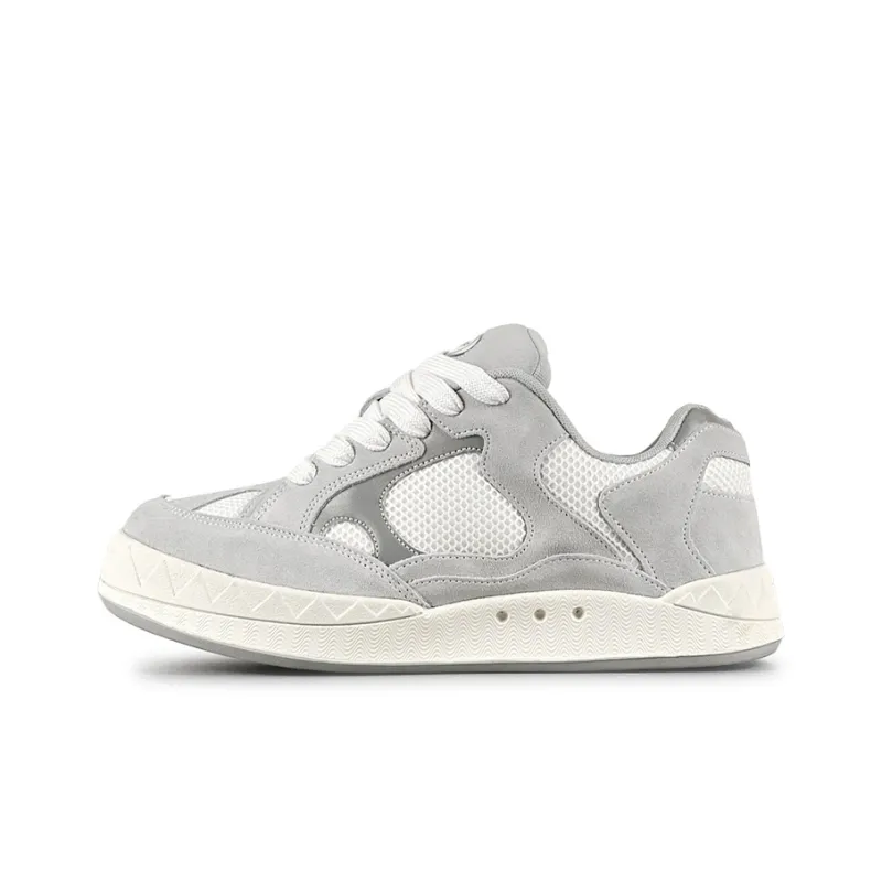 VFDF Puffy Shoes Low Top Skateboard Shoes Unisex Vintage Gray-0
