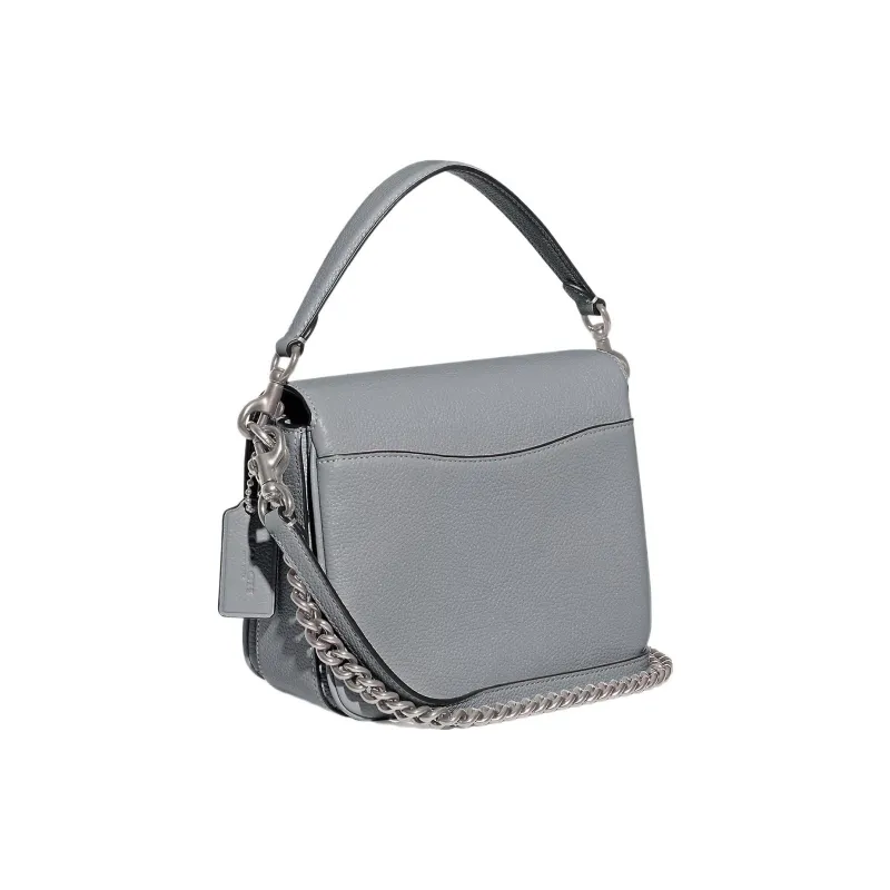 COACH Cassie Pebble Leather Handbag, Shoulder Bag, Crossbody Bag Trumpets Women's Silver & Gray Blue-2
