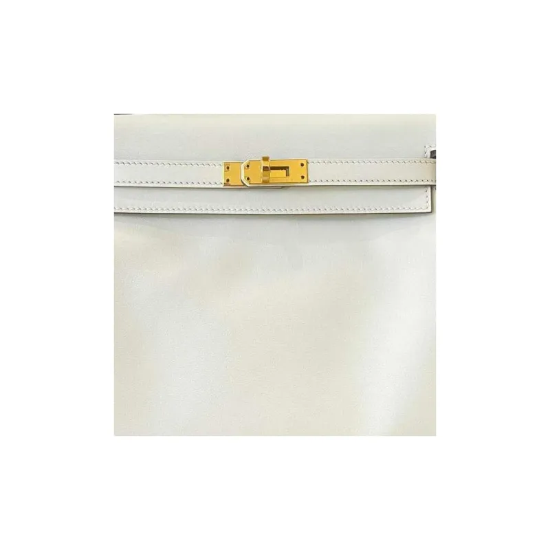 HERMES Kelly Swift Calfskin Kelly Bag Handbags Regular Women's 0T Mushroom White-1