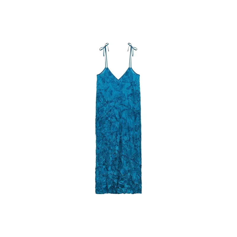 ZARA Slip Dresses Women's Medium Blue Green-1