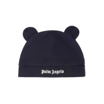 PALM ANGELS Logo Printed Pop Up Animal Ears Beanie