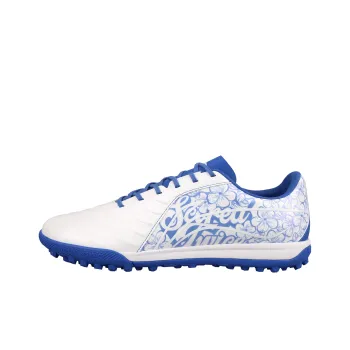 LiNing Jin TF Rubber Broken Studs Firm Ground, Artificial Ground Cushioning Soccer Shoes Men's Blue And White Porcelain