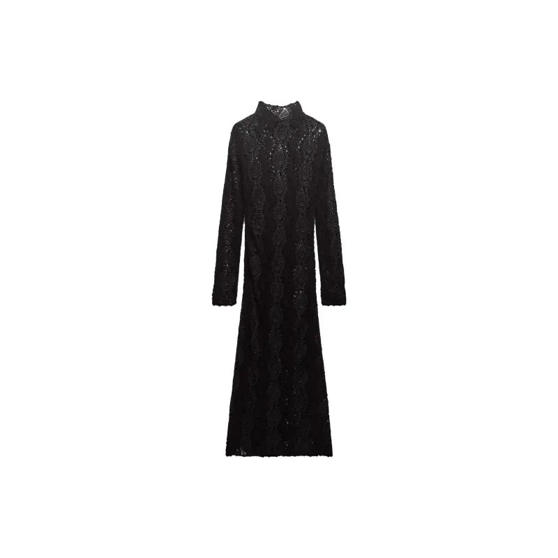 ZARA Long-Sleeved Dresses Women's Black-1