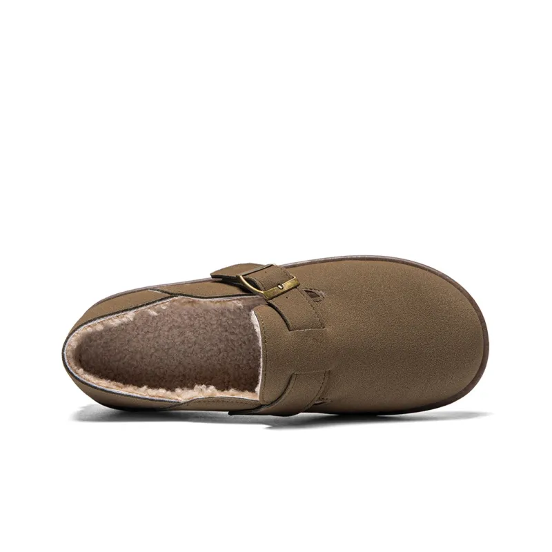 RENBEN Warm And Wear Resistant Low Top Casual Shoes Women's Brown Green-2