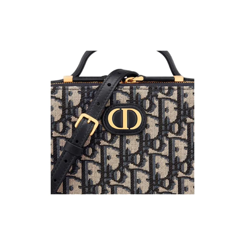 DIOR 30 Montaigne Jacquard Leather Portable Crossbody Bag Shoulder Bag Regular Women's Blue-5
