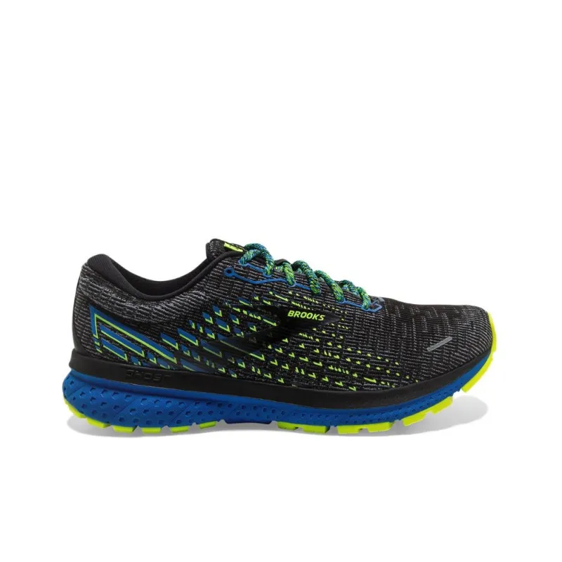 Brooks Ghost 13 Cushioning Low Top Casual Running Shoes Men's Black Green-1