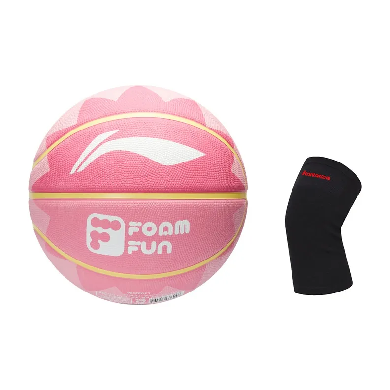LiNing Rubber Basketball Pink Yellow Size 7 Training Unisex-22