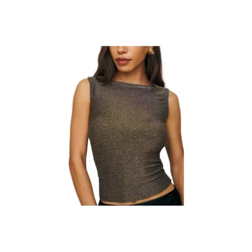 Reformation Tank Tops Women's FGold Sparkle/Gold Shimmery