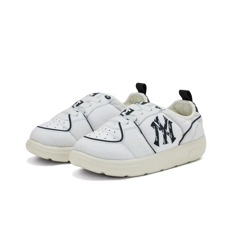MLB Chunky Classic A FLEECE Warm Low Top Casual Shoes Unisex White-2