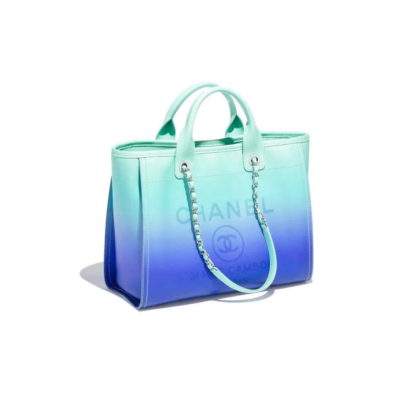 CHANEL Calfskin Beach Bag, Shoulder Bag, Crossbody Bag, Handbag Women's Turkish Blue-1