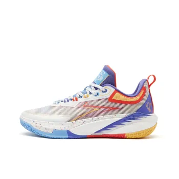 QIAODAN Blade 7.0 PRO Cushioning Breathable Balanced Lightweight Low Top Basketball Shoes Men's White Purple