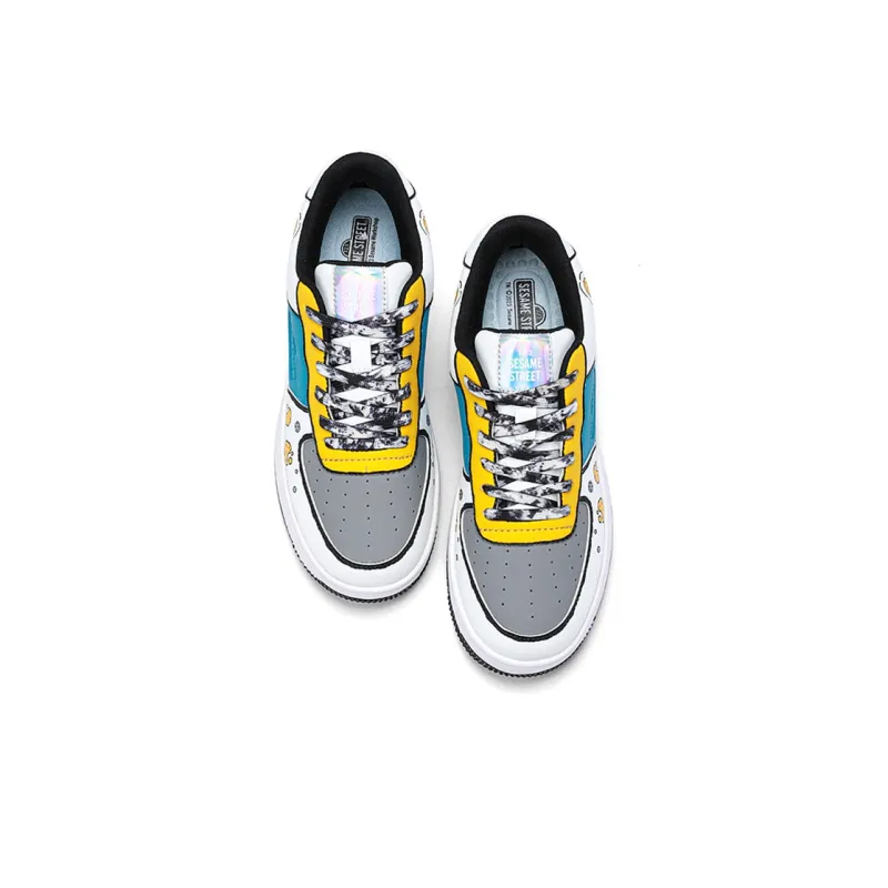 SESAME STREET Skateboard Shoes Unisex Low Top Blackberry/Moonlit Blue/Strawberry Red/Litchi White-10
