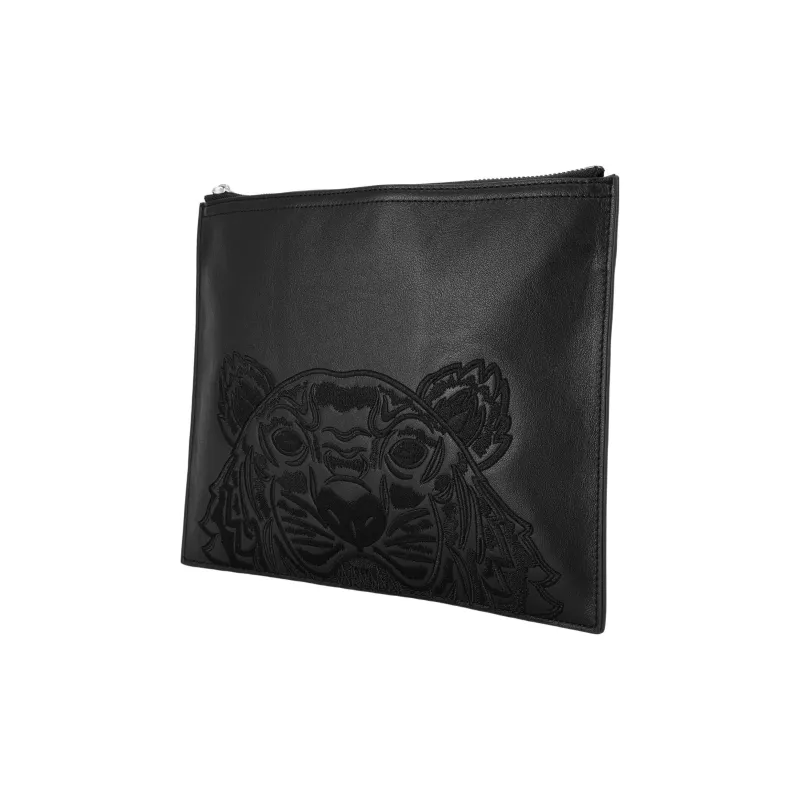 KENZO Leather Clutch Men's Black-1