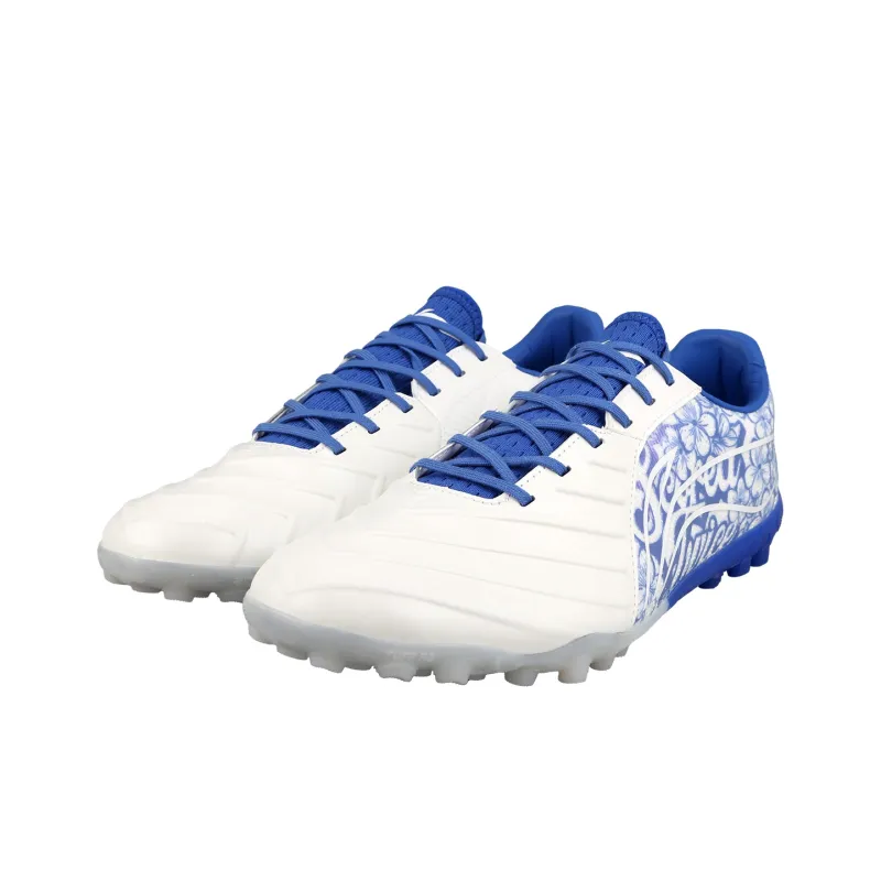 LiNing Jin TF Rubber Broken Studs Firm Ground, Artificial Ground Cushioning Soccer Shoes Men's Blue And White Porcelain-2