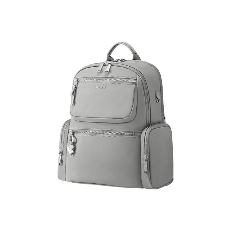 SAMSONITE Fabric With Microfiber Leather Laptop Backpack Medium Size Women's Gray Green-2