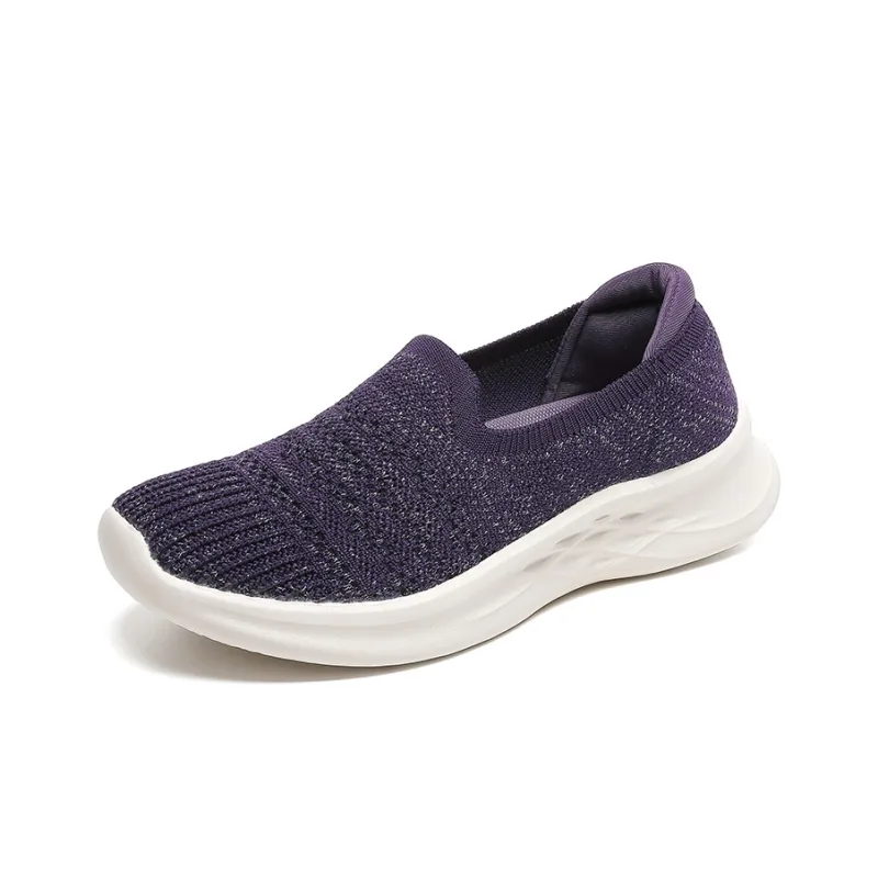 Mulinsen Cushioning Rebound Height Increasing Lightweight Breathable Quick Dry Low Top Casual Shoes Women's Purple-3