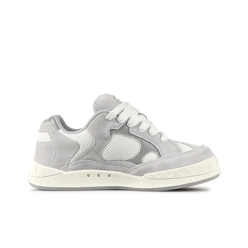 VFDF Puffy Shoes Low Top Skateboard Shoes Unisex Vintage Gray-1