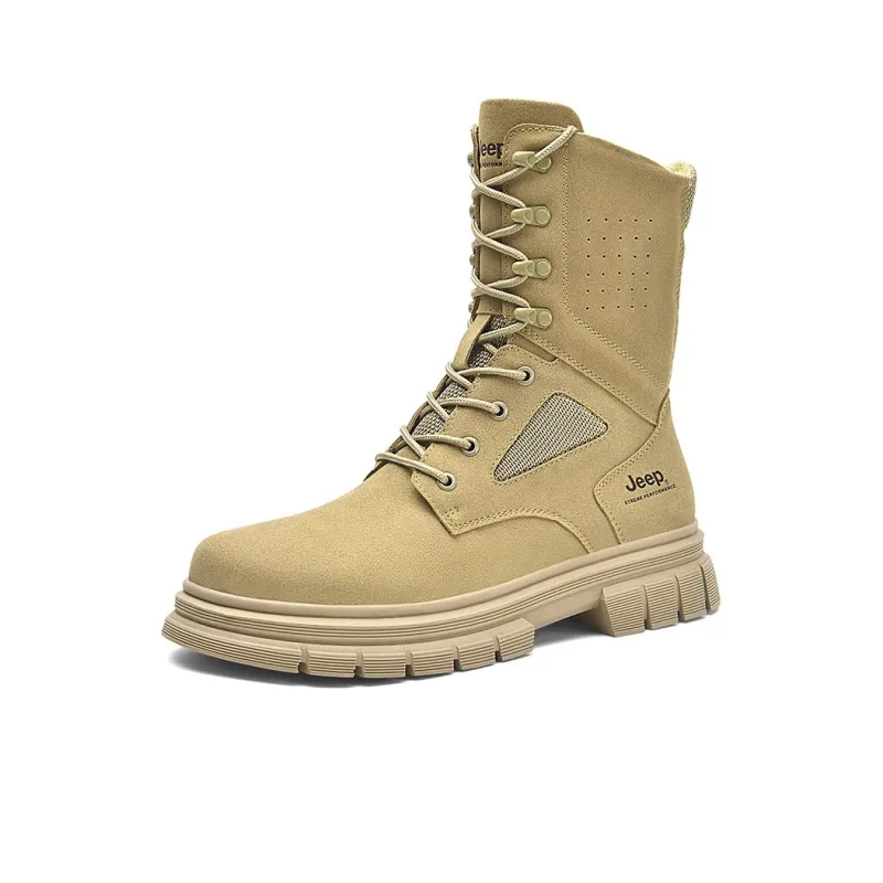 Jeep Warm And Wear Resistant Knee High Outdoor Boots Men's Sand-2