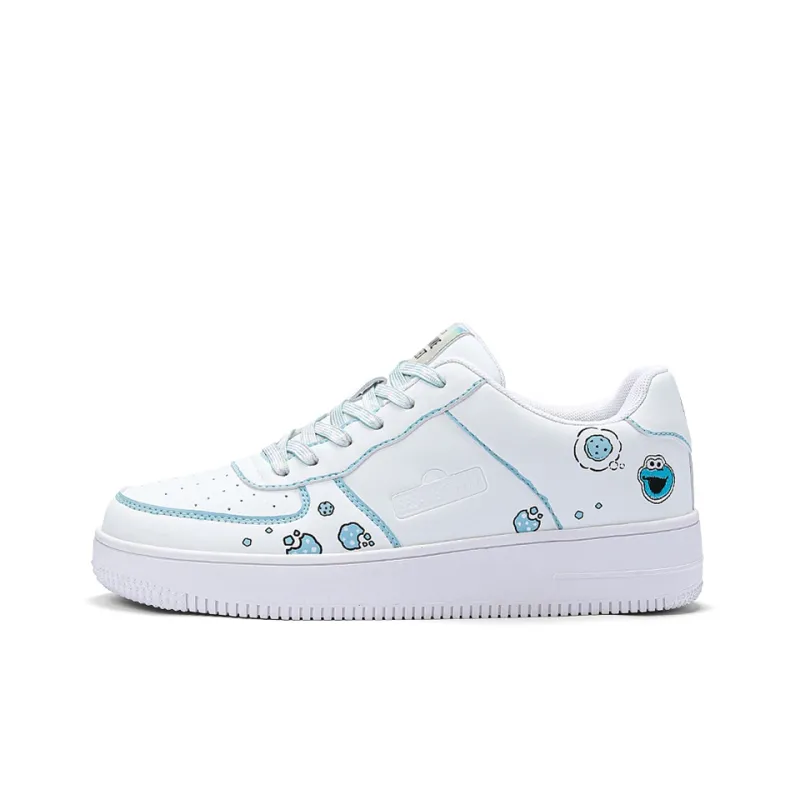 SESAME STREET Skateboard Shoes Unisex Low Top Blackberry/Moonlit Blue/Strawberry Red/Litchi White-19