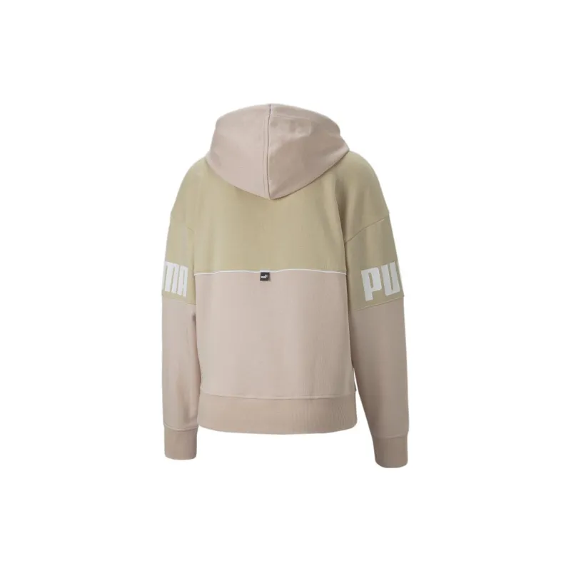 PUMA Power Colorblock Hoodie TR Sweatshirt Women's Khaki-1