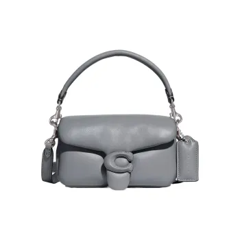 COACH Pillow Nappa Leather Pillow Bag Handbag, Shoulder Bag Trumpets Women's Gray