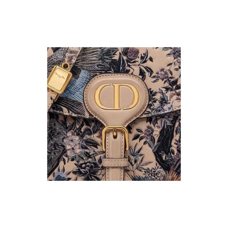DIOR Bobby Cow Leather Crossbody Bag Shoulder Bag Women's Beige-5