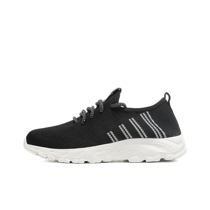 Mulinsen Cushioning Rebound Height Increasing Balance Lightweight Breathable Low Top Casual Shoes Women's Black-0