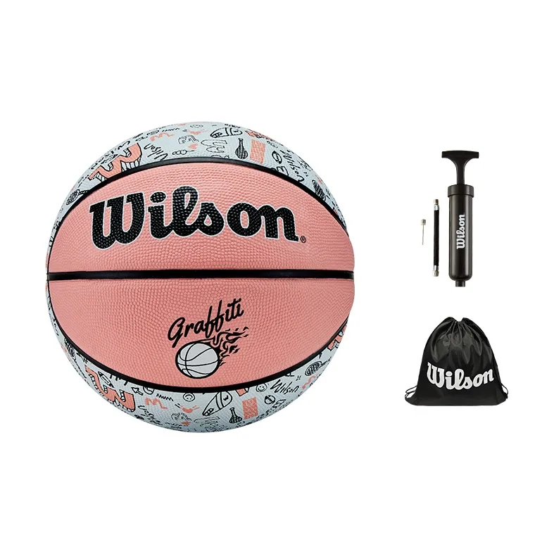 Wilson Rubber Basketball Light Pink Size 7 Training Unisex-5