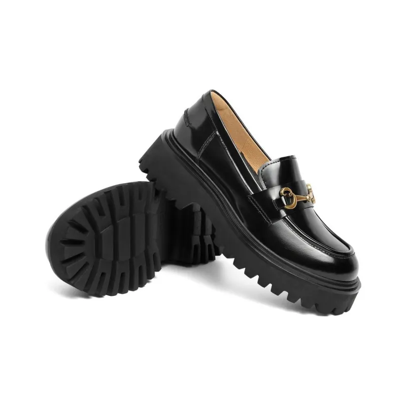 BELLE Loafers 4CM Women's Black-5