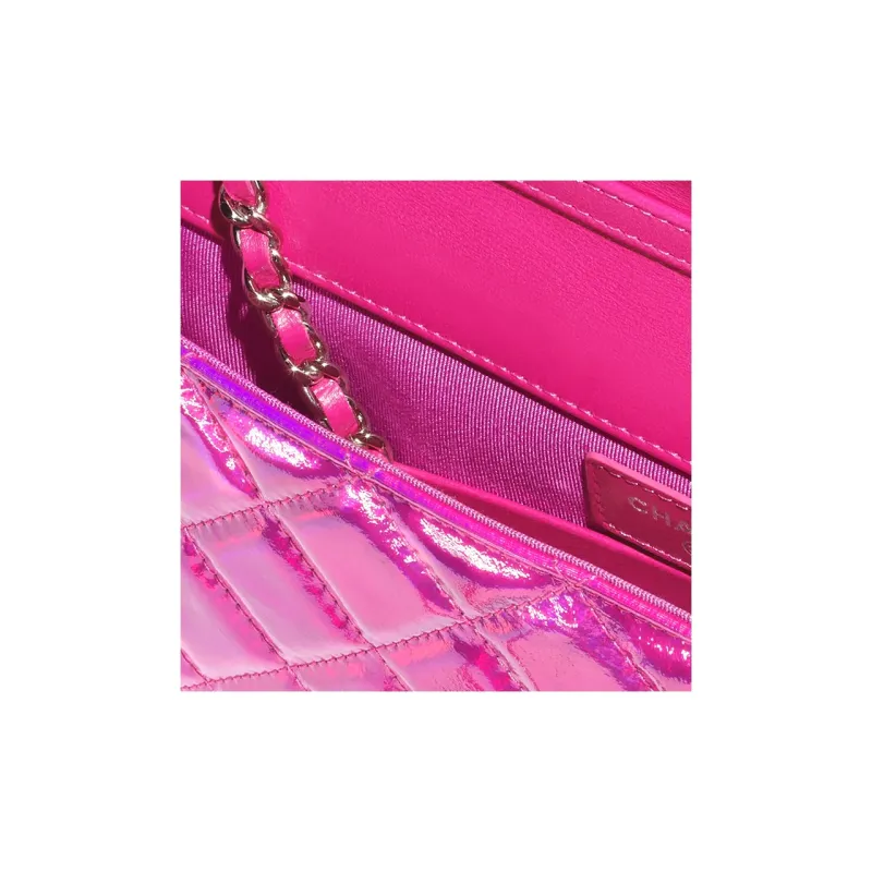 CHANEL Goatskin Shoulder Bag, Crossbody Bag, Clutch Women's Peach Pink-3