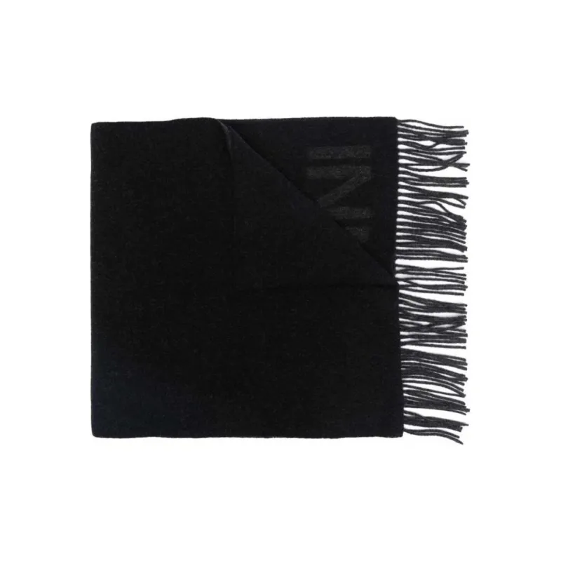 GANNI Recycled Wool blend Fringe Scarf-0
