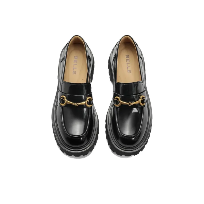 BELLE Loafers 4CM Women's Black-3