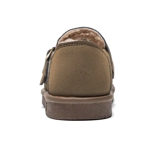 RENBEN Warm And Wear Resistant Low Top Casual Shoes Women's Brown Green-3