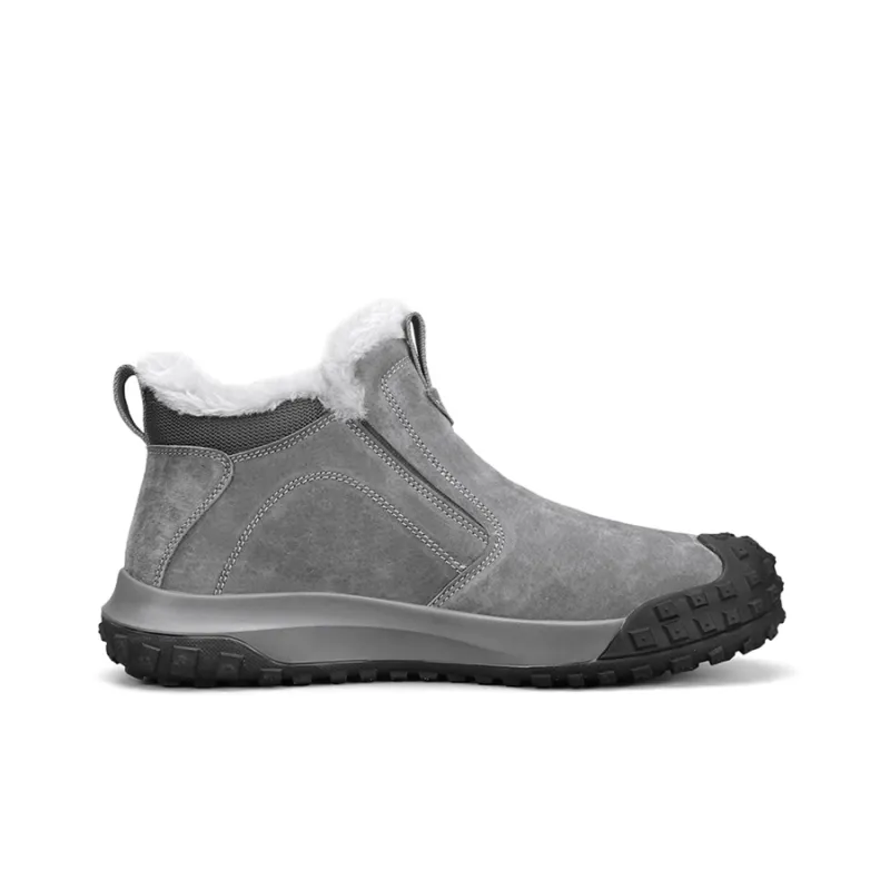 Jeep Warm Fleece Lined Padded Shoes Mid Top Outdoor Shoes Men's Gray-1