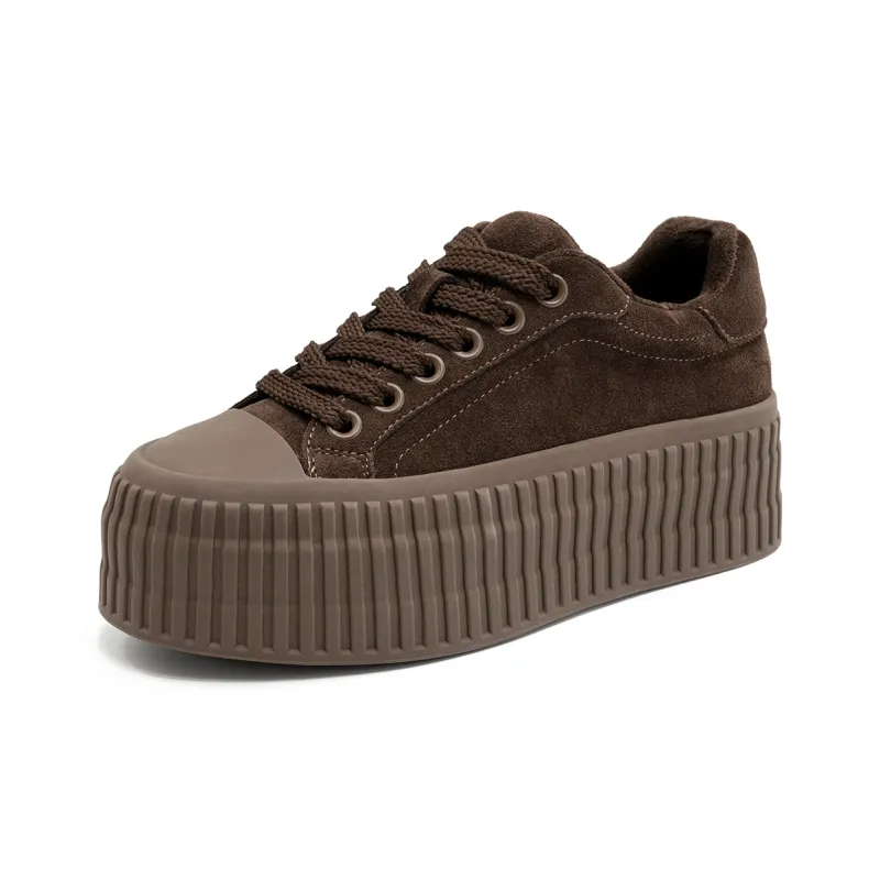 EBLAN Cushioning Wear Resistant Low Top Casual Shoes Women's Brown-1