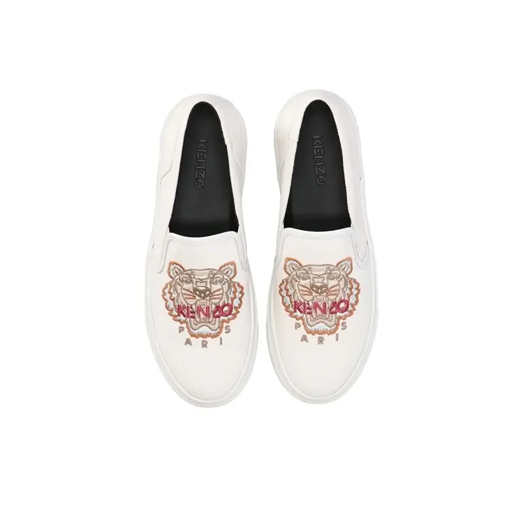 KENZO Low Top Skateboard Shoes Women's White-3