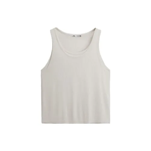 ZARA Tank Tops Men Earth Gray Pink