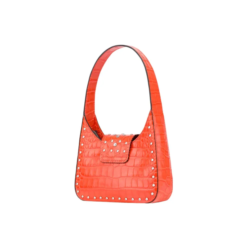 MOSCHINO Calfskin Handbag Shoulder Bag Women's Orange-1