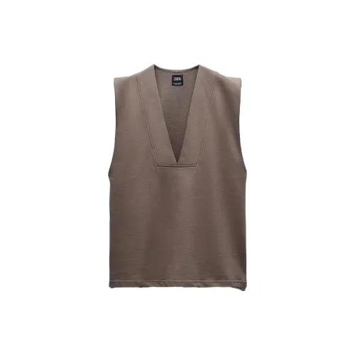 ZARA Tank Tops Women's Gray