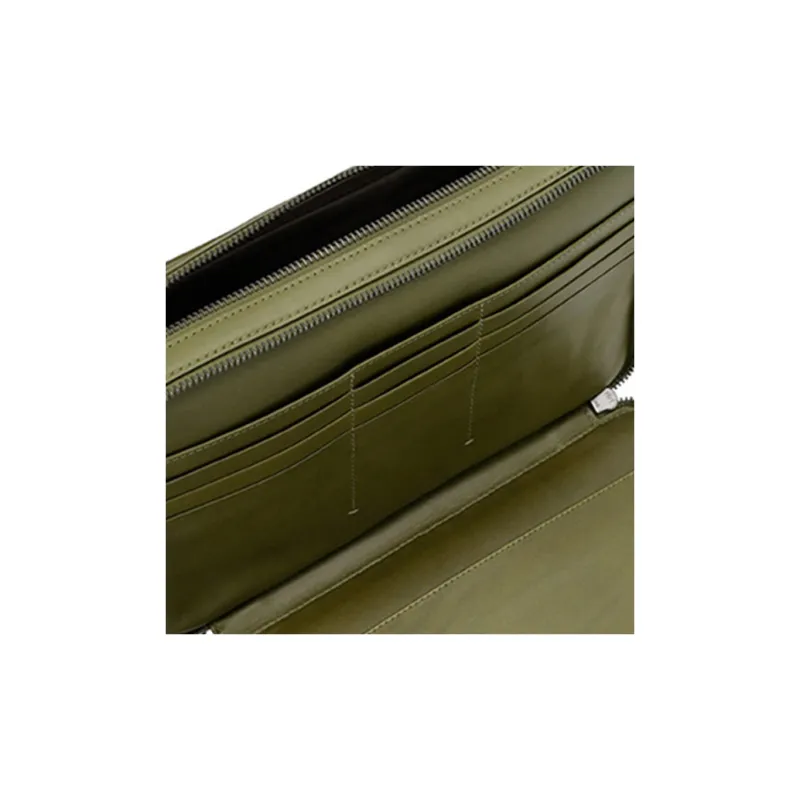 Bottega Veneta Cow Leather Clutch Men's Green-5