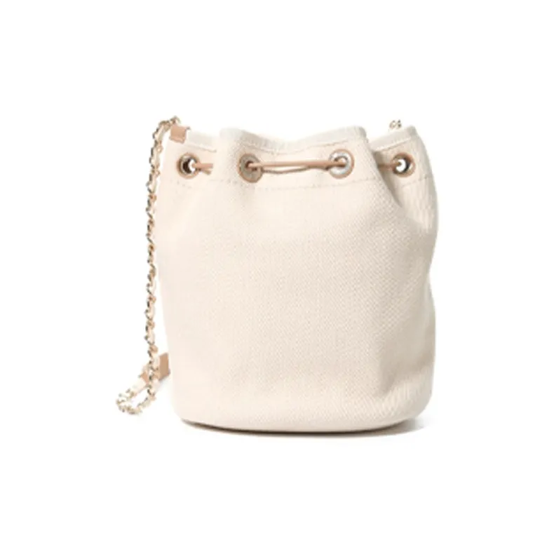 CHANEL Artificial Pearl & Gold Metal Bucket Bag, Shoulder Bag, Crossbody Bag Women's Beige-1