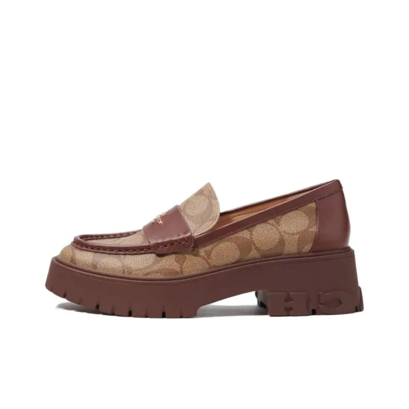 COACH Signature Loafers Women's Khaki-0