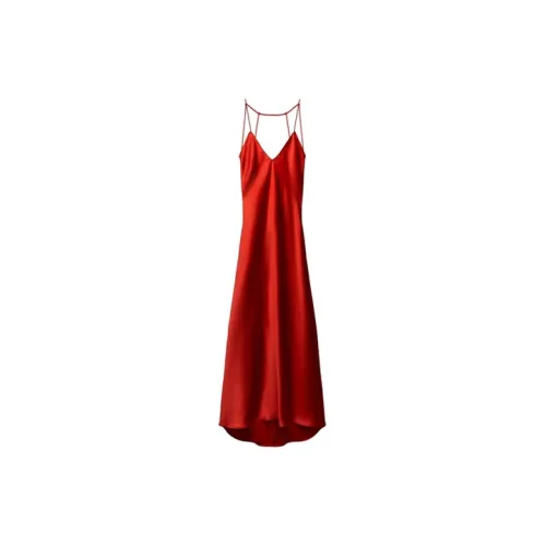 ZARA Slip Dresses Women's Bright Red