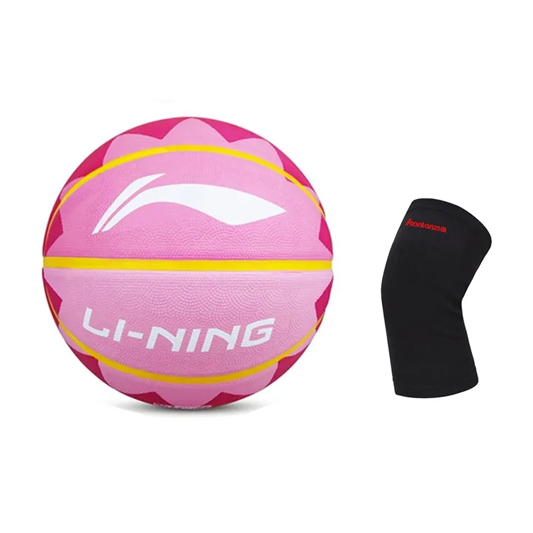 LiNing Rubber Basketball Pink Size 7 Training Unisex-13