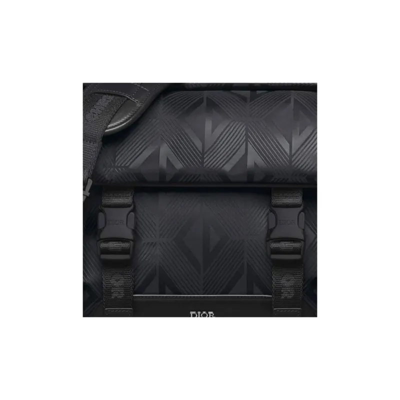 DIOR Nylon Cow Leather Patchwork Messenger Bag Shoulder Bag Crossbody Bag Regular Men's Black-5